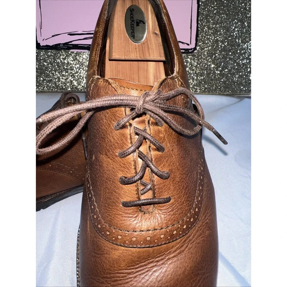 MEN'S NEIL M Caramel Leather Lace-up‎ rubber sole 12 Excellent Wedding Date